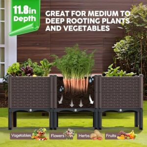 47x15x19in Raised Garden Beds Outdoor, Polypropylene Elevated Planter Boxes Outdoor for Vegetables, Flowers, Herbs, Garden Box with Drain Outlet, Heat and Frost Resistance Planters, 330lb Capacity - Image 9