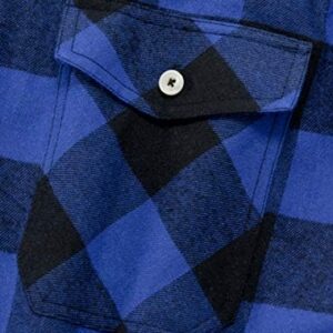 Alimens & Gentle Men’s Button Down Regular Fit Long Sleeve Plaid Flannel Casual Shirts - Image 3