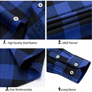 Alimens & Gentle Men’s Button Down Regular Fit Long Sleeve Plaid Flannel Casual Shirts - Image 4